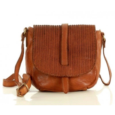 Kleine Crossbody Messenger Tasche Leder Damen Braun